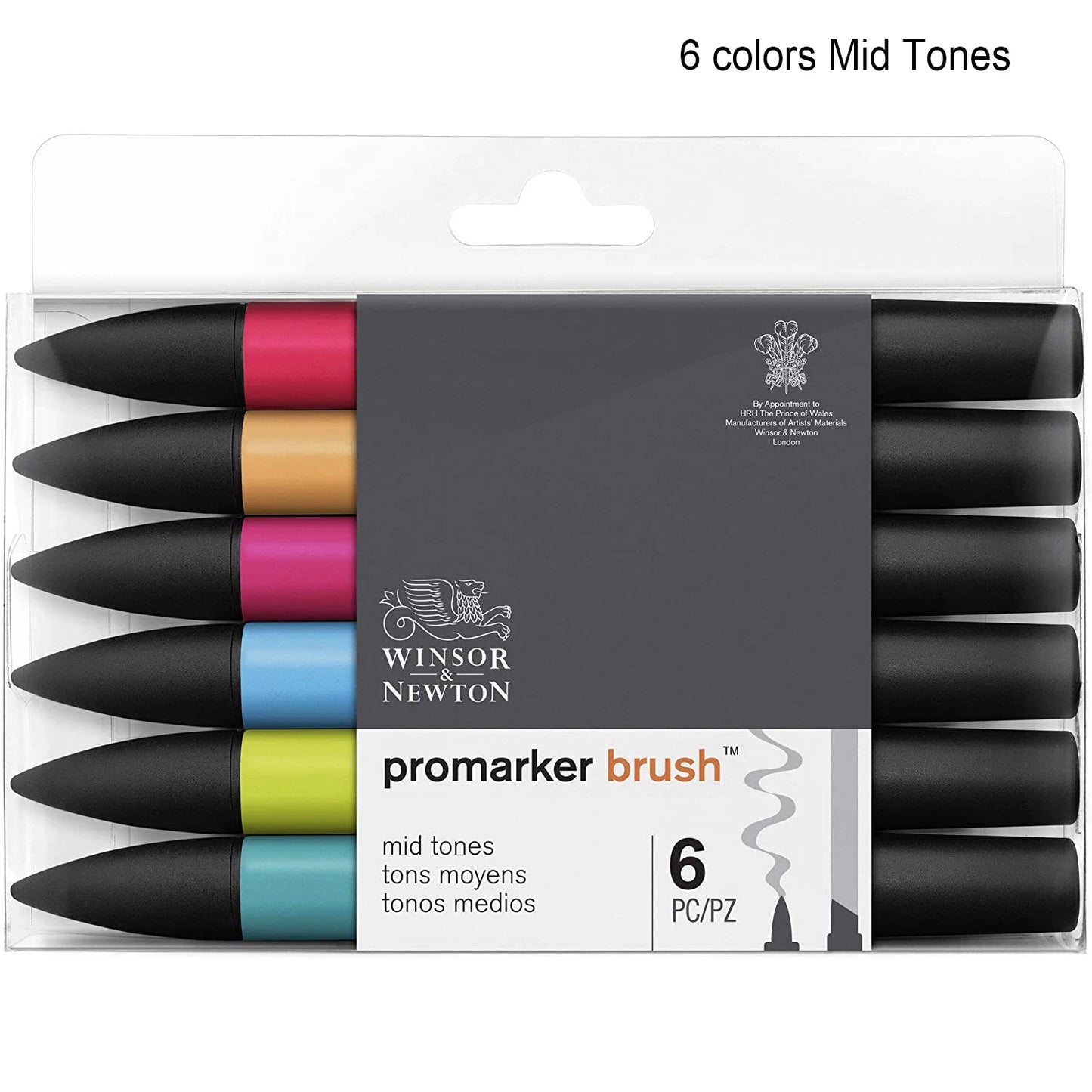 Winsor & Newton-rotuladores de pincel Promarker, puntas dobles, punta suave, cincel duro, 6/12/24 colores