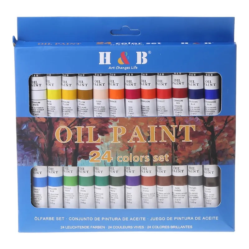 24 colores pintura al óleo profesional pigmento para dibujo juego de t –  Kachivache