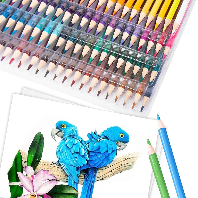 H & B 72/120 Color suministros de arte lápiz de colores aceitosos conjunto de lápices de papelería escolar para estudiantes pincel de pintura de Graffiti caja de PP