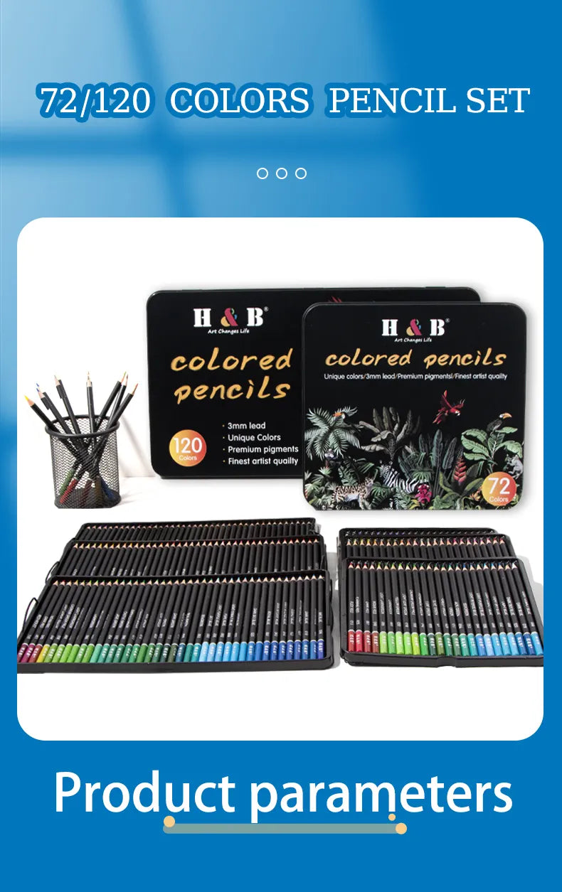 H & B-Juego de lápices de Colores al óleo