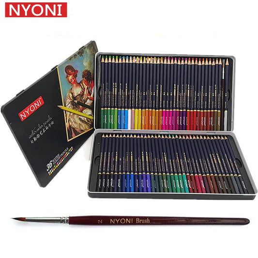 NYONI-Juego De lápices De acuarela De 36/48/72/100 Colores, lápices De dibujo, crayones, lápices De Colores, lápices De Color para bocetos artísticos