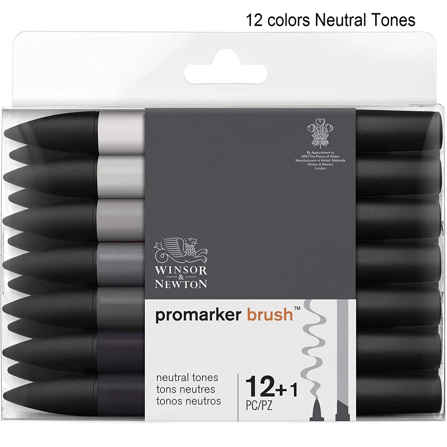 Winsor & Newton-rotuladores de pincel Promarker, puntas dobles, punta suave, cincel duro, 6/12/24 colores